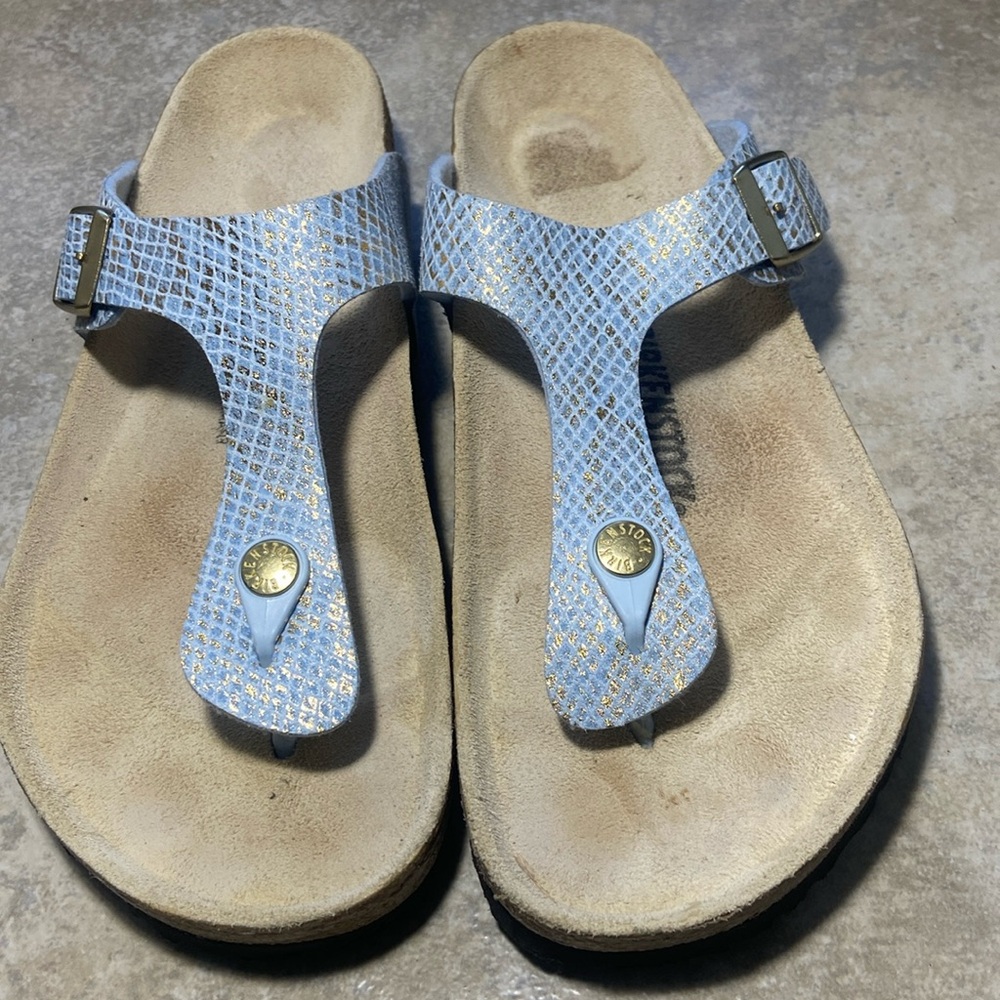 Birkenstock Gizeh Periwinkle Blue Suede Sandal NWOT